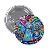 Bouton coloré d'art de peinture d'ange de Cancer o Badge