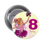 Bouton crème rose d'anniversaire de fille de ginge badge avec épingle