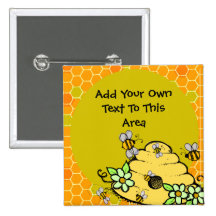 Bouton customisé de ruche et d'abeilles badges avec agrafe