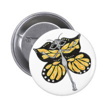 Bouton d'alien de papillon badge avec épingle