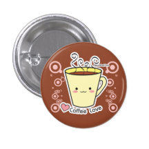 Bouton d'amour de café badges