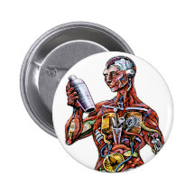 Bouton d'anatomie de barman badge