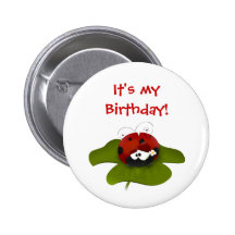 Bouton d'anniversaire de coccinelle badge avec épingle