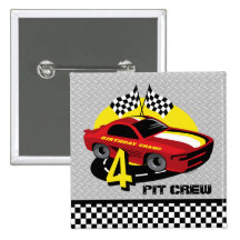 Bouton d'anniversaire de voiture de course 4ème pin's avec agrafe