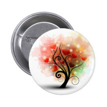 Bouton d'arbre de coeur pin's avec agrafe