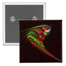 Bouton d'art abstrait de caméléon (carré) badge avec épingle