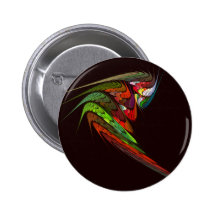 Bouton d'art abstrait de caméléon (rond) badges