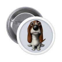 Bouton de Basset Hound Pin's Avec Agrafe