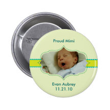 Bouton de bébé de garçon de photo "de préparation  pin's avec agrafe