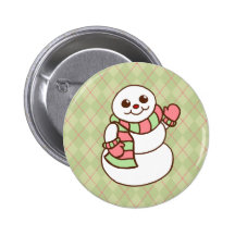 Bouton de bonhomme de neige de Noël Pin's Avec Agrafe