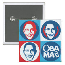 Bouton de carré d'art de bruit d'Obama 2012 Badges