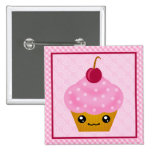 Bouton de carré de cerise de petit gâteau de Kawai Badges Avec Agrafe