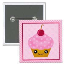 Bouton de carré de cerise de petit gâteau de Kawai Badges Avec Agrafe