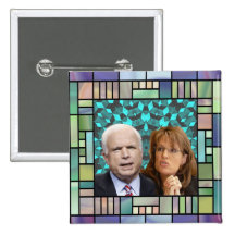 Bouton de carré de mosaïque de McCain/Palin Badges Avec Agrafe