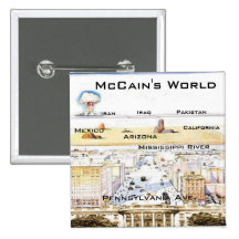 Bouton de carré du monde de McCain Badges Avec Agrafe