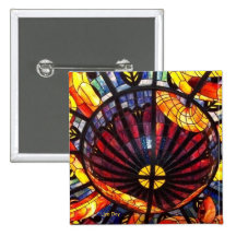 Bouton de carré "en verre souillé" badge