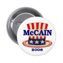 Bouton de "chapeau d'Oncle Sam" de McCain Badge Avec Épingle