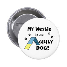 Bouton de chien d'agilité de Westie Badges Avec Agrafe