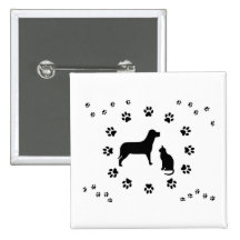 Bouton de chien et de chat badge