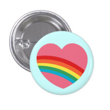 bouton de coeur de l'arc-en-ciel 80s badge avec épingle