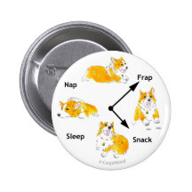 Bouton de Corgi-Temps Badge Avec Épingle