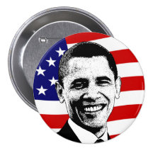 Bouton de drapeau américain d'Obama Pin's Avec Agrafe