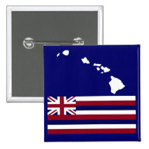Bouton de drapeau des îles hawaïennes n badges avec agrafe