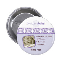 Bouton de faire-part de naissance de plaisir de la badge avec épingle