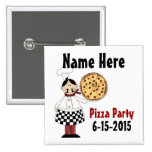 Bouton de fête d'anniversaire de pizza pin's