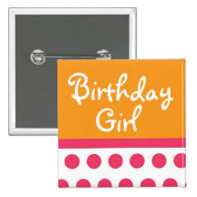 Bouton de fille d'anniversaire pin's avec agrafe