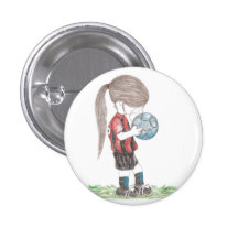 Bouton de fille du football badges avec agrafe