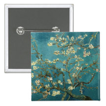 Bouton de fleur d'amande badges avec agrafe