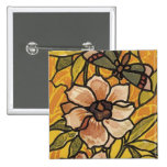 Bouton de fleur en verre souillé badges