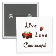 Bouton de fraise de chocolat badges avec agrafe