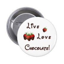 Bouton de fraise de chocolat badges avec agrafe