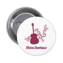 Bouton de guitare de Rockstar, fuchsia Badge
