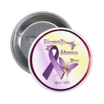 Bouton de jour de conscience de fibromyalgie badge avec épingle