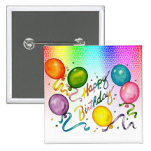 Bouton de joyeux anniversaire pin's avec agrafe