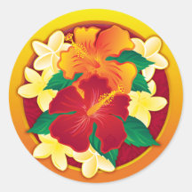 Bouton de ketmie adhésif rond