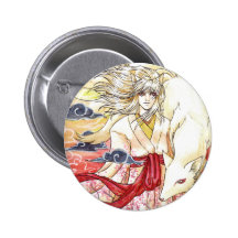 Bouton de Kitsune Pin's Avec Agrafe