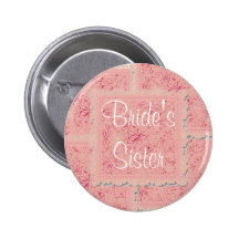 Bouton de la soeur de la jeune mariée rose fleurie badge avec épingle