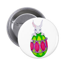 Bouton de lapin d'oeuf de pâques badges avec agrafe