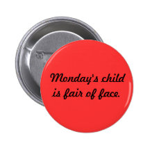 Bouton de l'enfant de lundi pin's avec agrafe