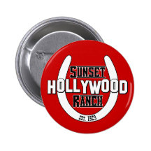Bouton de logo de ranch de coucher du soleil badges