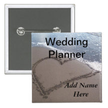 Bouton de mariage de wedding planner badge avec épingle