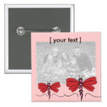 Bouton de modèle de libellule de Valentines Badge Avec Épingle