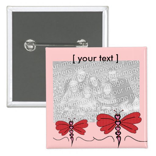 Bouton de modèle de libellule de Valentines Badge Avec Épingle
