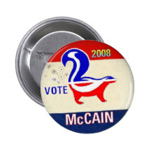 Bouton de mouffette de GOP de McCain Badge Avec Épingle