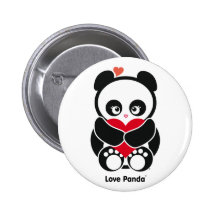 Bouton de Panda® d'amour Badge Avec Épingle