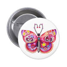 Bouton de papillon d'imaginaire badges avec agrafe